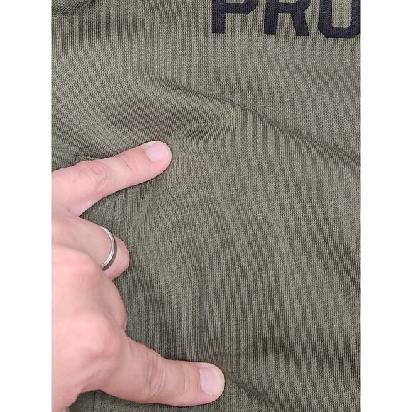 Under Armour Project Rock Short Sleeve Hoodie‎ Men's 2XL Green Bull Gym Training - Picture 4 of 4